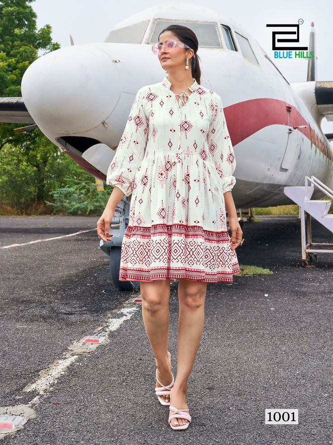 Netflix By Blue Hills Rayon Tunic Style Party Wear Kurtis Wholesale Price In Surat
